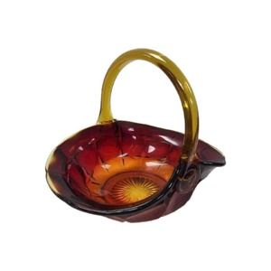 Amberina Glass Constellation Sunset Basket by Tiara Glass